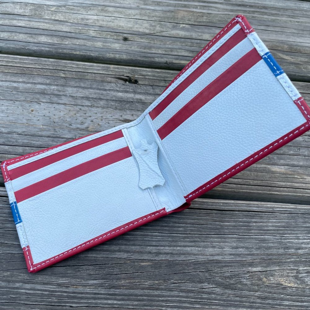 Men Cardholder Wallet Multi Color Block Bifold Han - Picture 4 of 11